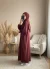 Abaya Terracotta Simple Longue et Ample avec Manches Élastiques
