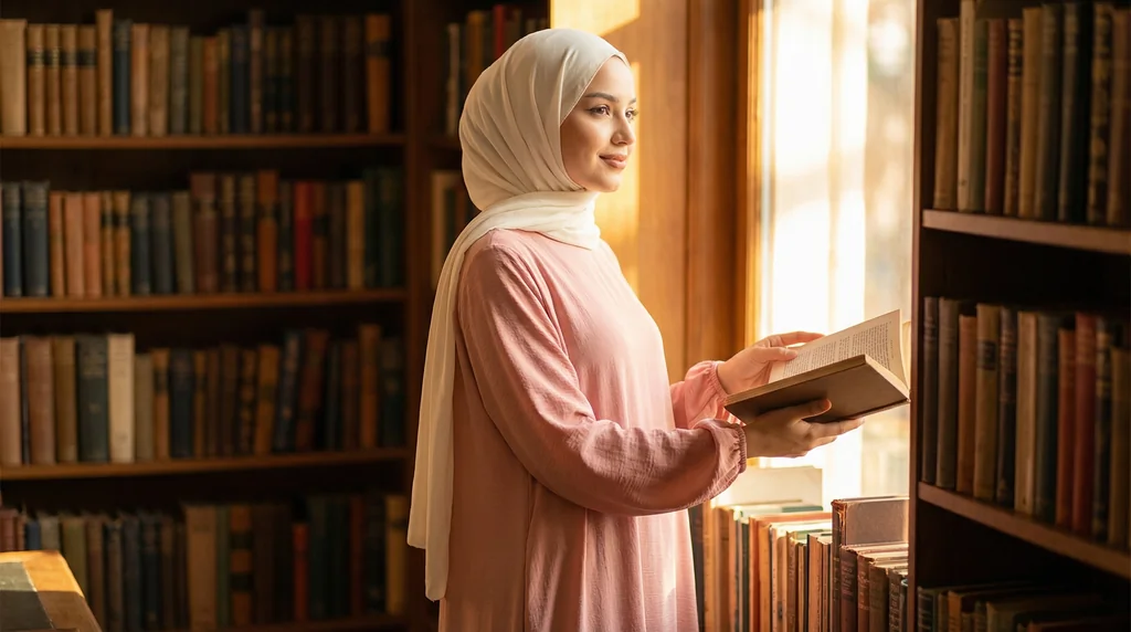 Abaya Rose Simple Longue et Ample avec Manches Élastiques 1 Abaya Rose Simple Longue et Ample avec Manches Élastiques - Lifestyle Photo - Model Style: Hijabi