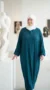 Teal Simple Long and Loose Abaya with Elastic Sleeves - Lifestyle Photo - Model Style: Hijabi