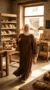 Chocolate Puffed Sleeve Wrap Abaya Dress with Bow - Lifestyle Photo - Model Style: Hijabi