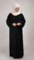 Robe Abaya Croisée Manches Bouffantes avec noeud Noire - Studio Photo - Model Style: Hijabi
