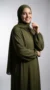 Abaya jurk met geïntegreerde hoofddoek Kaki - Studio Photo - Model Style: Hijabi