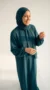 Abaya jurk met geïntegreerde hoofddoek Teal - Studio Photo - Model Style: Hijabi