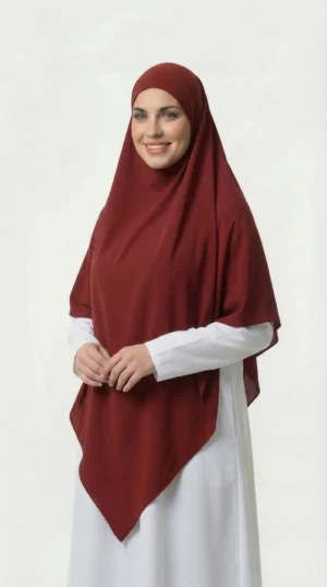 khimar seda de medina rojo - Foto Studio - Estilo de modelo: Hijabi