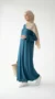 Abaya Duck Blue in Jazz with Ruffled Sleeves - Studio Photo - Model Style: Hijabi
