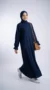 Abaya Bleu Marine Jazz Manches Volant - Studio Photo - Model Style: Hijabi