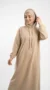 Abaya à Capuche Beige Bi-Stretch