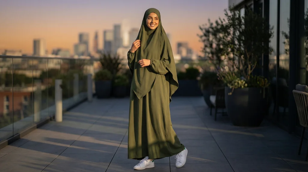 Jilbeb Kaki Jazz 1 Jilbeb Kaki Jazz - Lifestyle Photo - Model Style: Hijabi