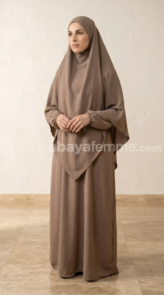 Jilbab Taupe Jazz 2 pièces – vue 1
