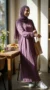Mauve jazz Abaya dress - Lifestyle Photo - Model Style: Hijabi