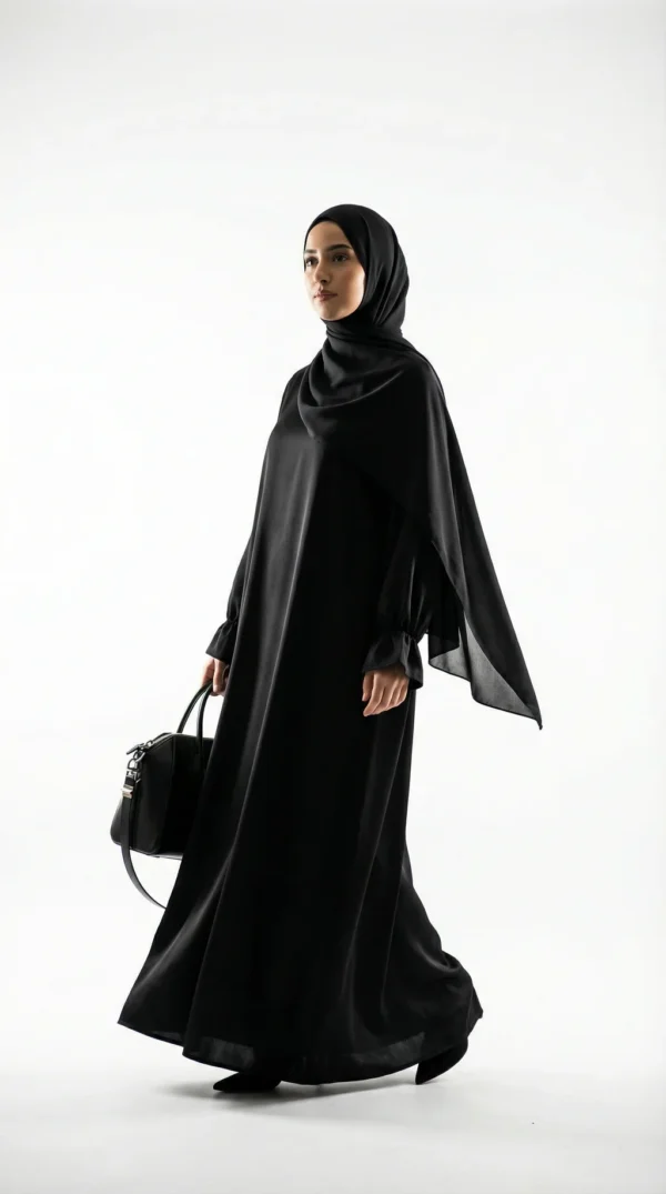 Vestido Abaya Negra Jazz - Studio Photo - Model Style: Hijabi