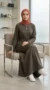 Abaya Côtelée Taupe - Immagine 2