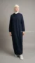 Navy Blue Bi-Stretch Hooded Abaya - Image 2