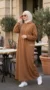 Brown Bi-Stretch Hooded Abaya