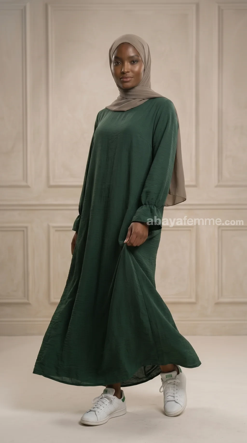 abaya_manche_volante_vert-_sapin_