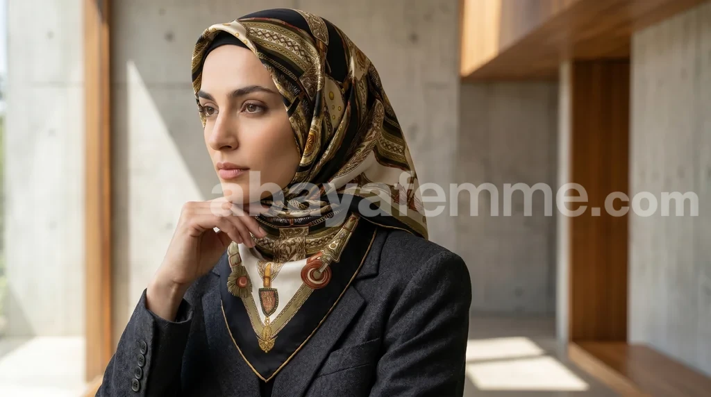 Foulard Collection Luxe FT54 1 Foulard Carré luxueux FT54 avec motifs modernes et éclat satiné