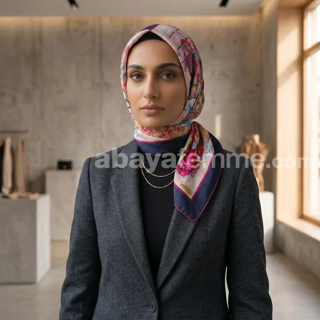 Foulard Collection Luxe FT55 3 Foulard carré effet soie FT55 plié élégamment