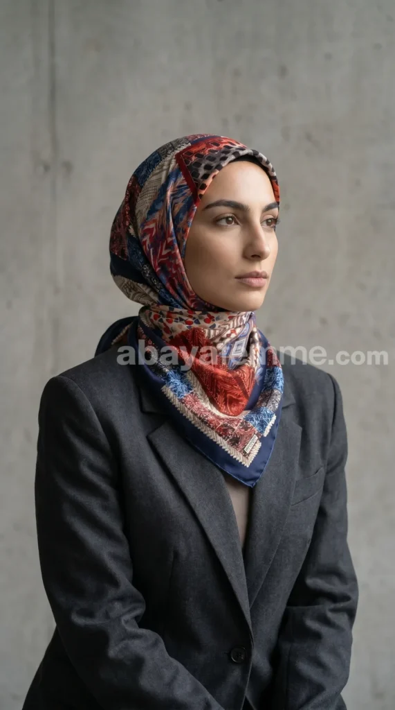Silk-effect square scarf FT56 03