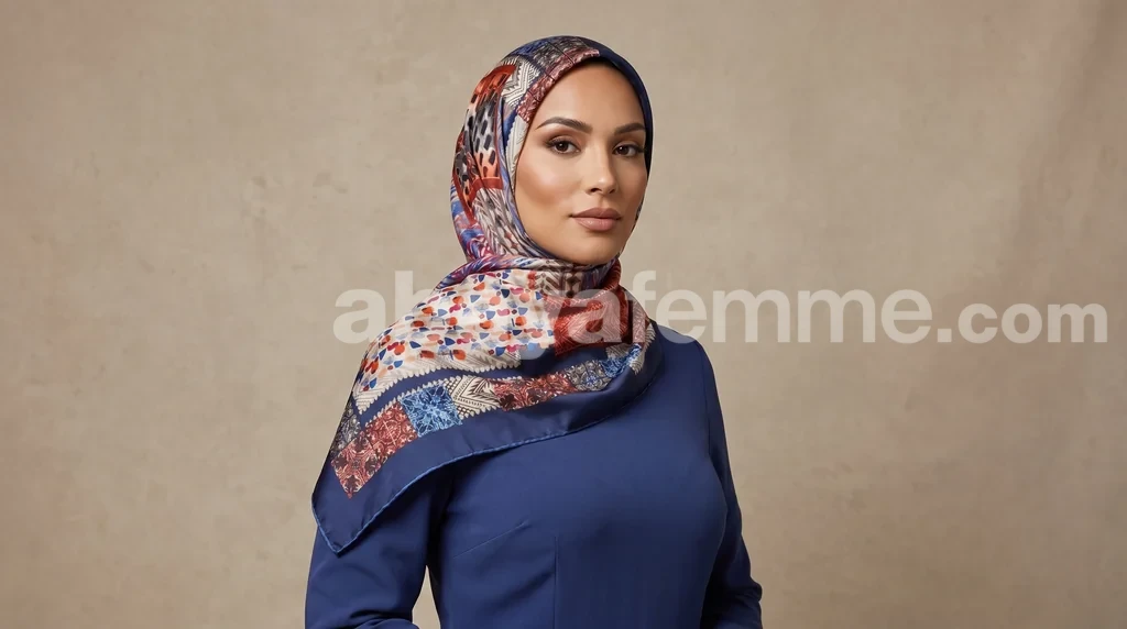 Foulard Collection Luxe FT56 1 Foulard collection luxe ft56 satiné porté avec élégance