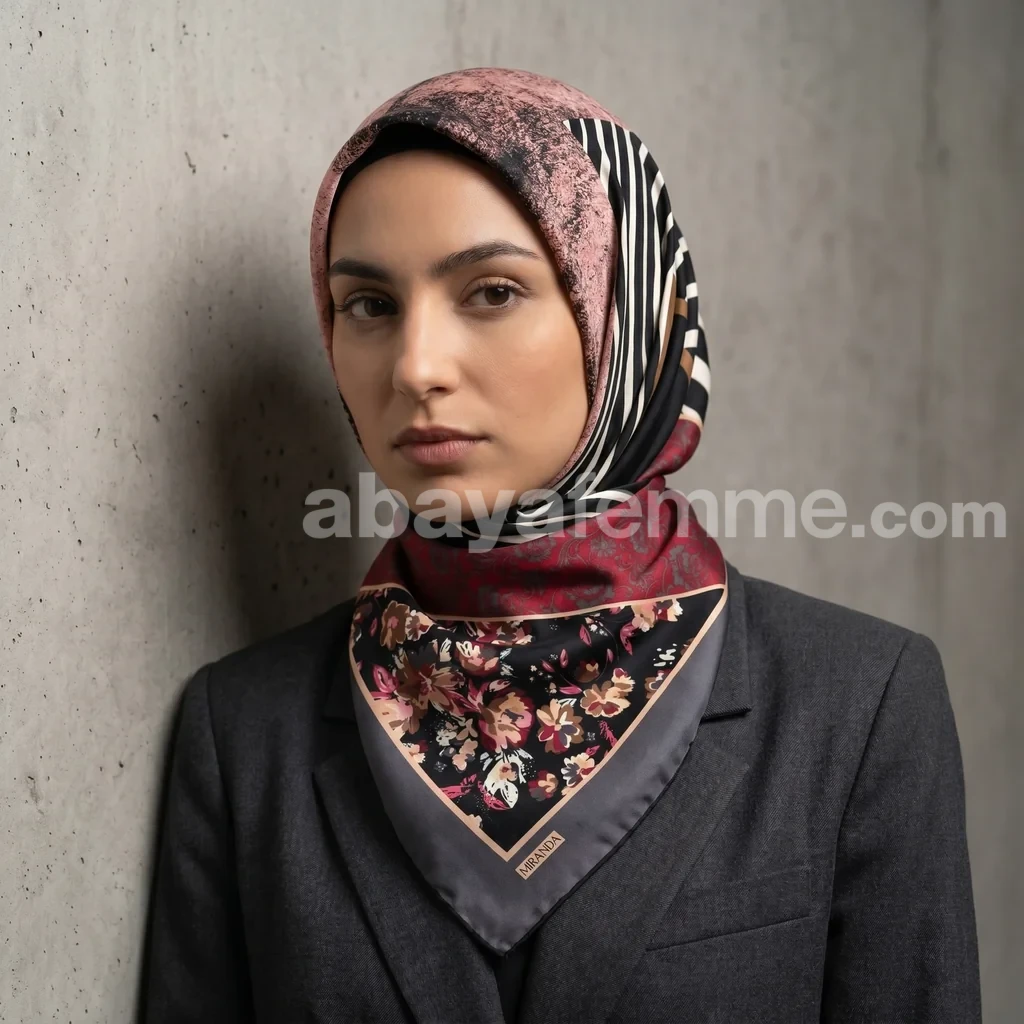 Foulard Collection Luxe FT57 1 Foulard carré en soie synthétique imprimé luxe FT57