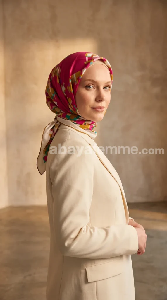Silk-effect square scarf FT60 01