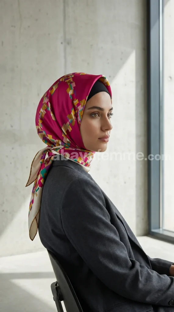 Silk-effect square scarf FT60 05
