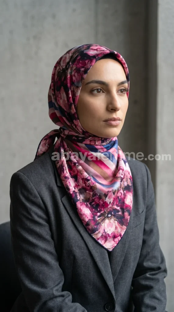 Silk-effect square scarf FT61 02