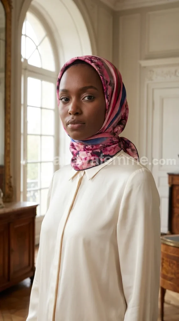 Silk-effect square scarf FT61 01