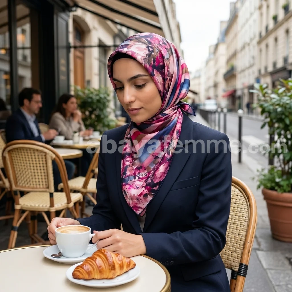 Foulard Collection Luxe FT61 2 Détails des motifs du Foulard Carré satiné