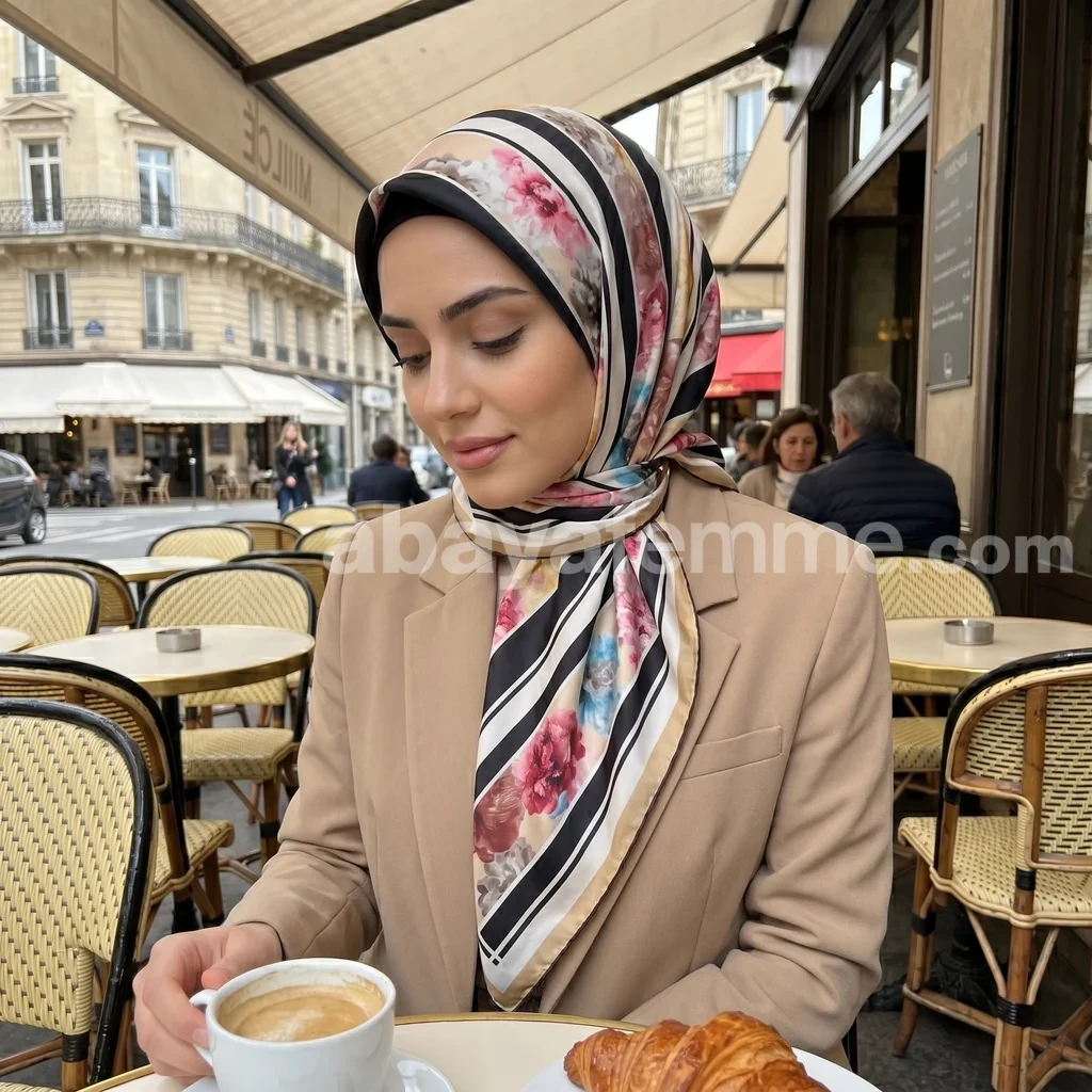 Foulard Collection Luxe FT62 2 Détail des motifs du Foulard Carré FT62
