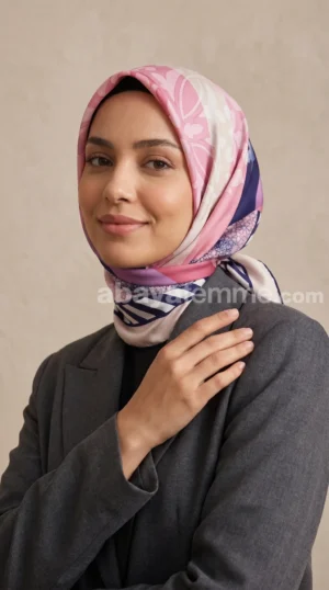 Foulard carré effet soie FT63 07