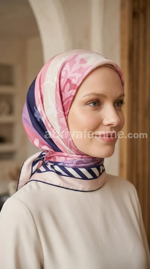 Silk-effect square scarf FT63 06