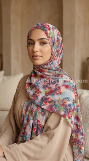Hijab mousseline imprime turc collection Lilia MIT02