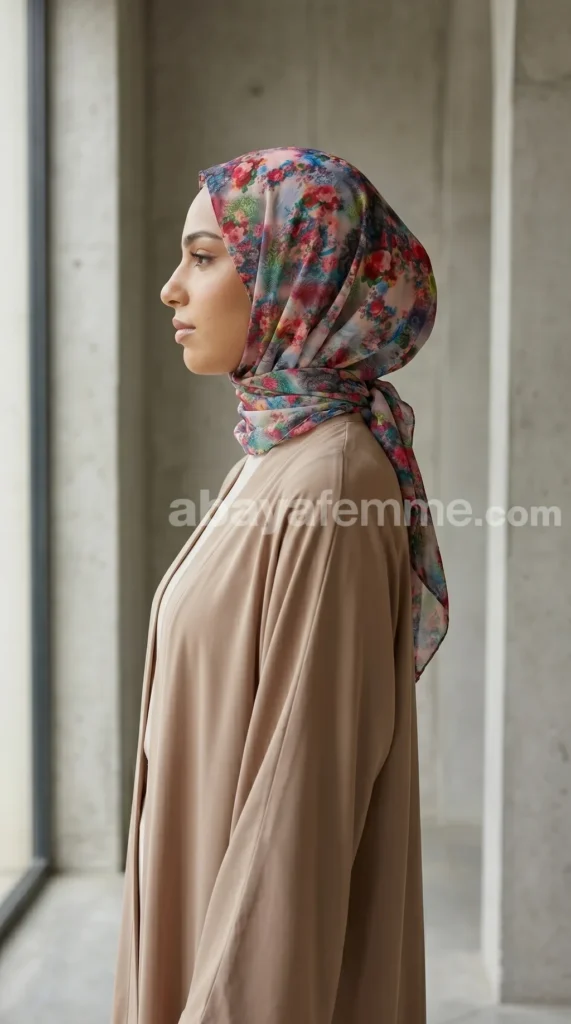 Hijab mousseline imprimé Collection Lilia HMIT02 – vue 4