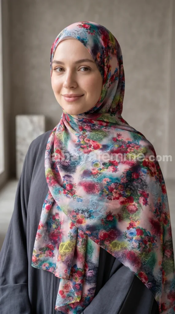 Hijab mousseline imprimé Collection Lilia HMIT02 – vue 1