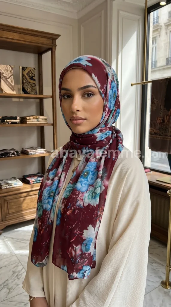 Hijab mousseline imprimé Collection Lilia HMIT03 – vue 4