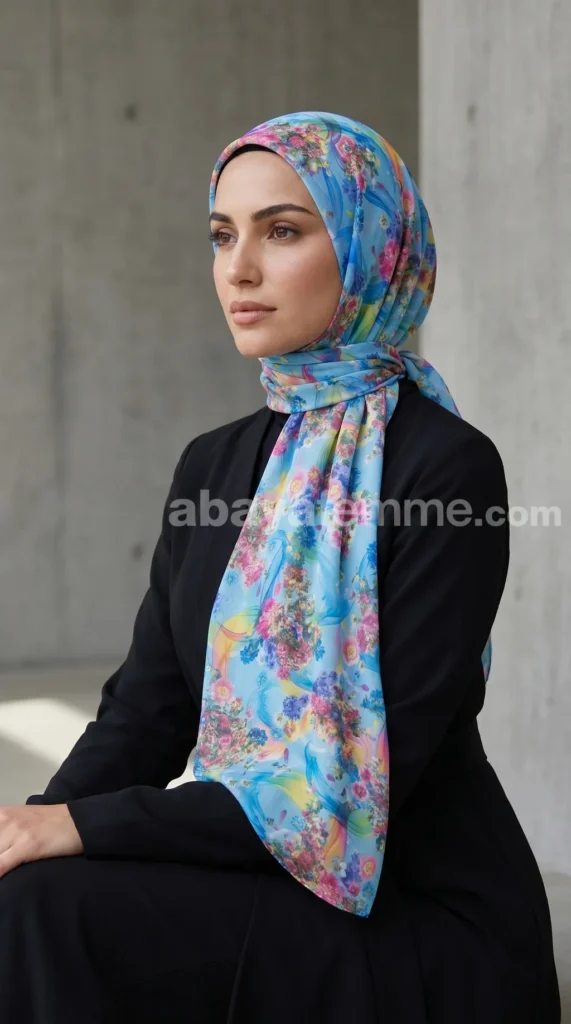Turks bedrukte mousseline hijab collectie Lilia MIT05