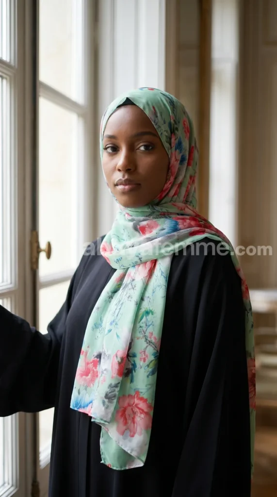 Hijab muselina estampado turco colección Lilia MIT06 02