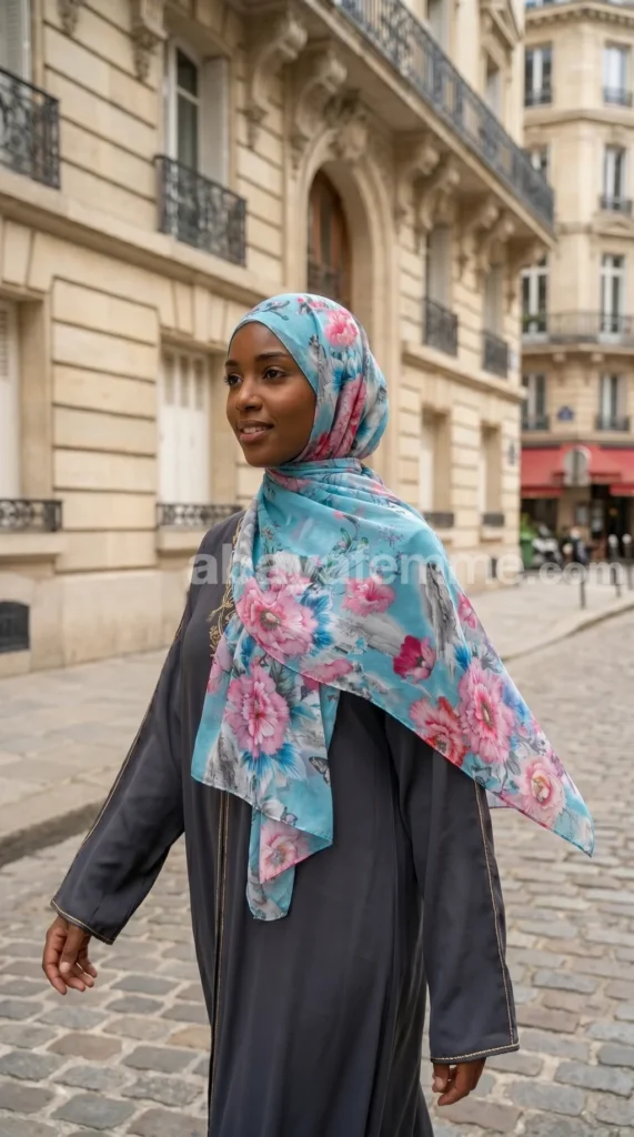 Hijab mousseline imprimé Collection Lilia HMIT07 – vue 3