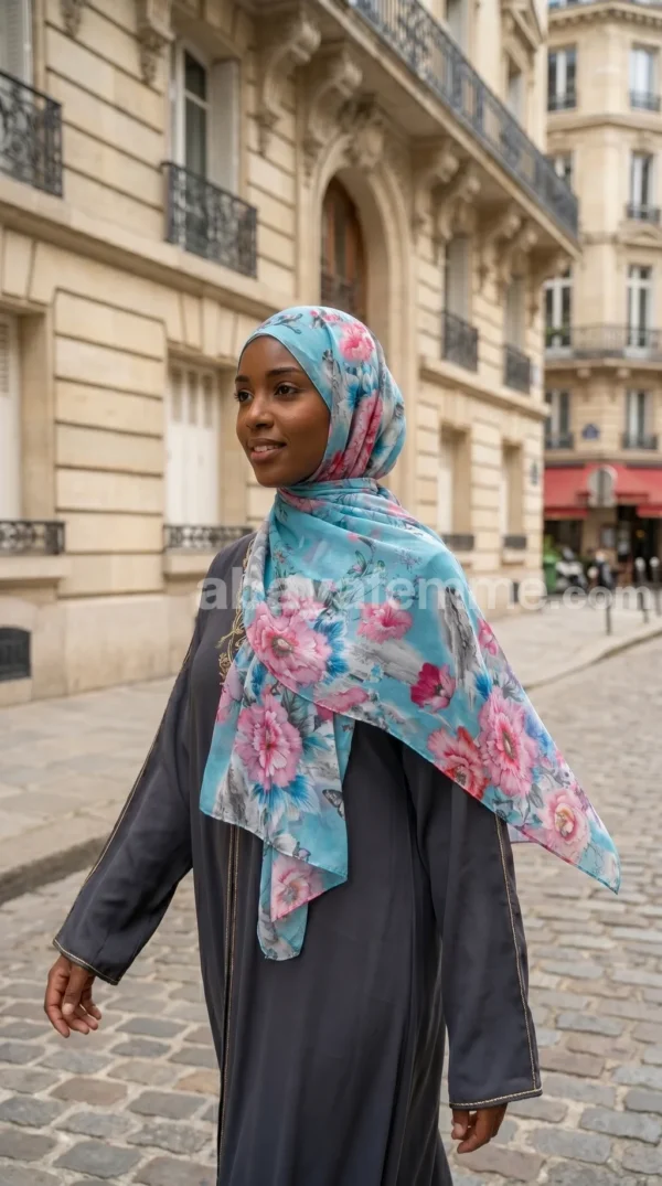 Hijab muselina estampado turco colección Lilia MIT07 02