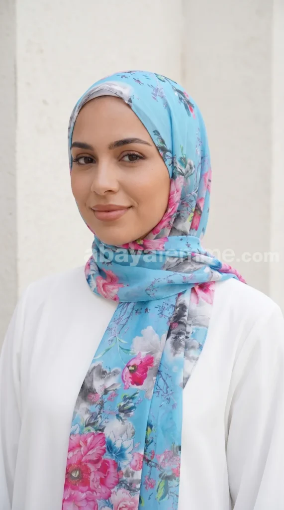 Hijab mousseline imprimé Collection Lilia HMIT07 – vue 2