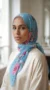 Turkse bedrukte mousseline hijab collectie Lilia MIT07 05