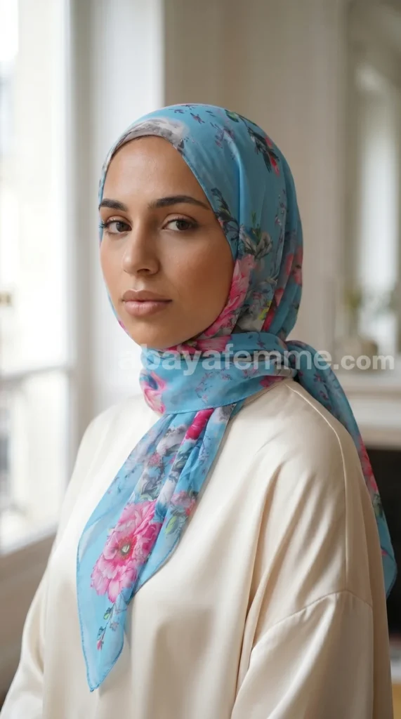 Hijab mousseline imprimé Collection Lilia HMIT07 – vue 1