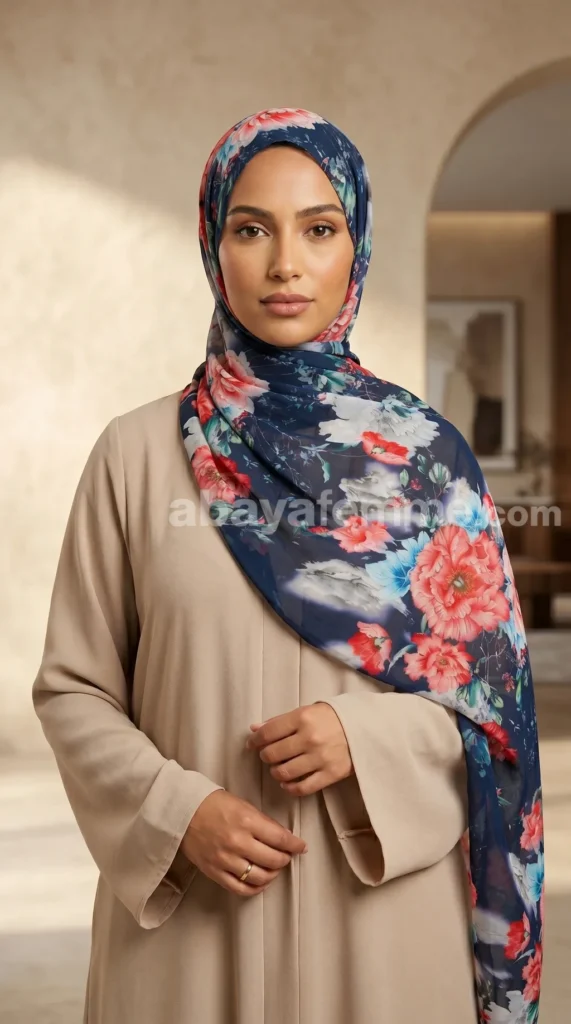 Hijab de muselina estampado turco colección Lilia MIT10 07