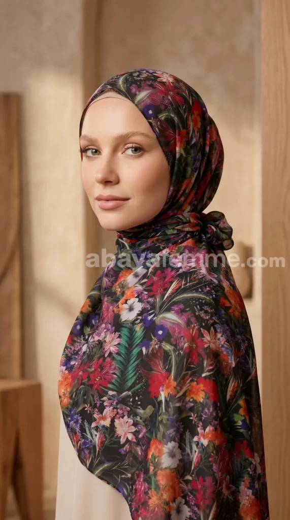 Hijab in chiffon stampato, Collezione Lilia HMIT11