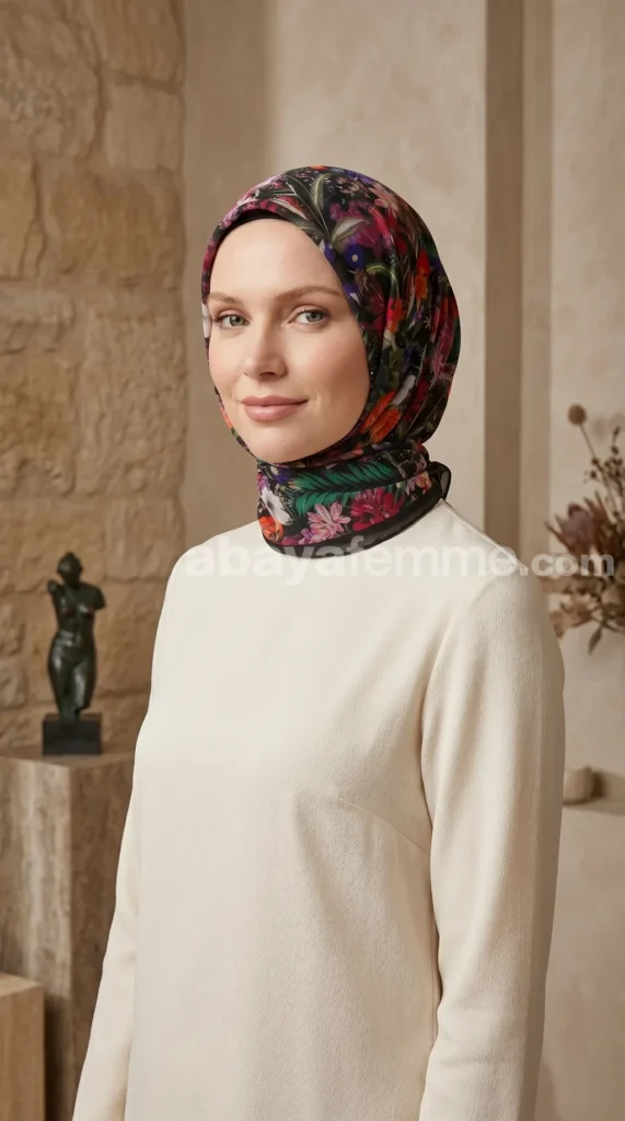 Hijab de muselina estampado turco colección Lilia MIT1104
