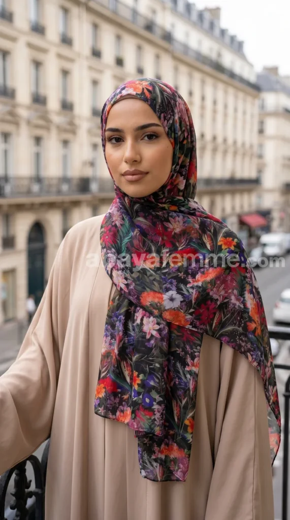 Hijab de muselina estampado turco colección Lilia MIT1105