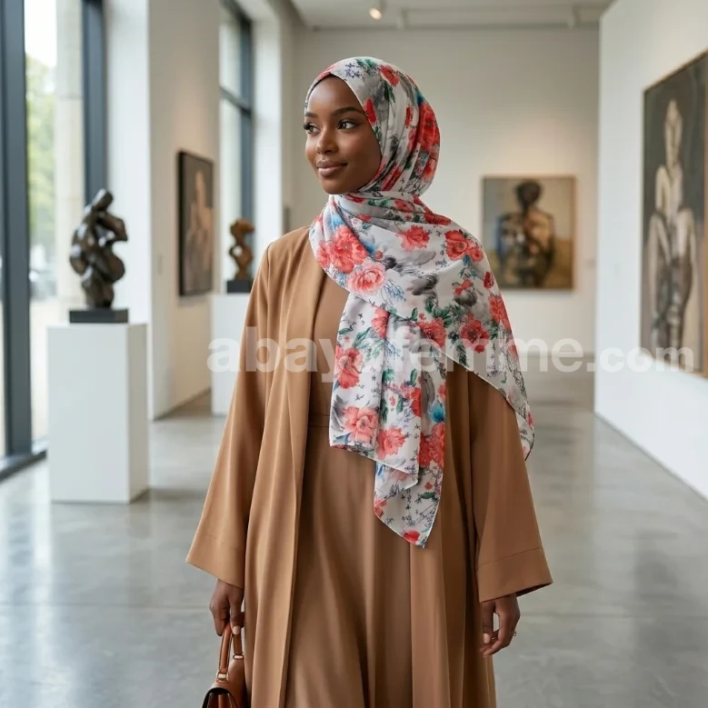 Hijab mousseline imprimé Collection Lilia HMIT12 2 Détail de la texture du hijab mousseline imprimé collection lilia hmit12