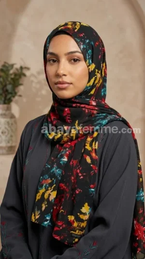 Hijab mousseline imprime turc collection Lilia MIT13