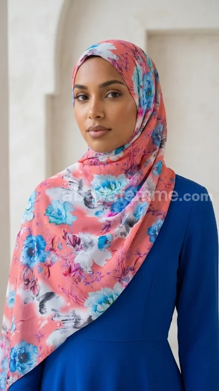 Hijab mousseline imprime turc collection Lilia MIT14